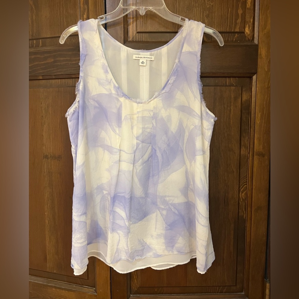 Banana republic, blue and white tank top size medium